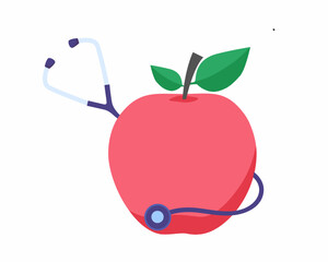 An apple a day keeps the doctor away healthy eating and lifestyle concept