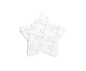 Star puzzle isolated on white. Connected joint jigsaw