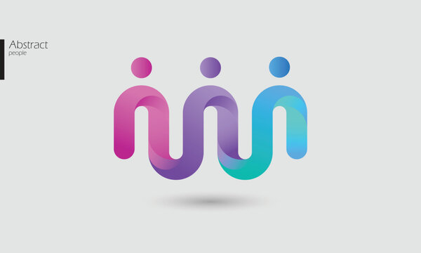 teamwork logo abstract people icon business community connection partnership support help logotype or symbol vector graphic pictogram