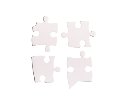 Separate puzzle pieces isolated on white