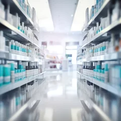 Foto op Aluminium medicine cabinet and store medicine and pharmacy drugstore for Blurry background © Ljiljana