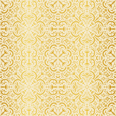 Premium elegant gold beige white folklore floral mandala