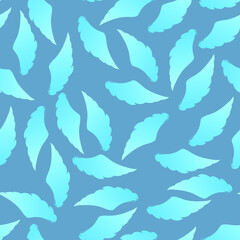 Fototapeta na wymiar Pattern of wings on a blue background