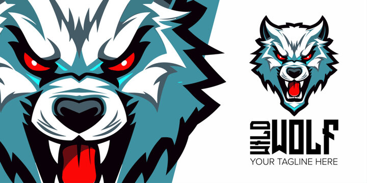 Dynamic Wolf Badge: Angry Minimalist Mascot Vector Logo Design with Modern Illustration Concept for Sport, Esport Team, Emblem, and T-shirt Printing