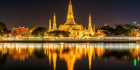 Obraz premium Bangkok panoramic view Thailand - Generative AI