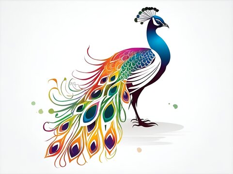 Peacock vector art white background