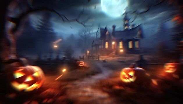 background video for halloween festival. Has ghost pumpkins and effects.