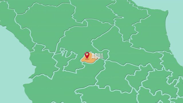 Mapa de M&eacute;xico resaltando el estado de Aguascalientes