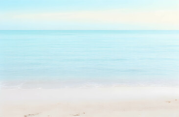 Soothing Shoreline Soft Focus Seaside Beauty with Blurred Background Relaxing and Serene Presentation Generative AI