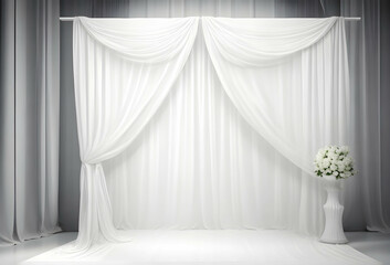 Eternal Elegance Blurred White Curtains in a Timeless Setting Classic and Enduring  Generative AI
