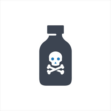 Poison bottle with death icon