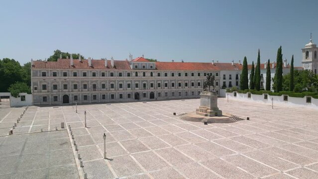 Drone footage of the Historic Ducal Palace of Vila Vicosa, Alentejo, Portugal