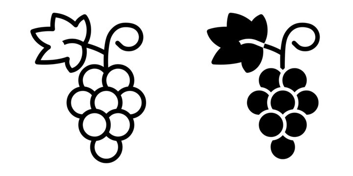 ofvs435 OutlineFilledVectorSign ofvs - grapes vector icon . isolated transparent . black outline and filled version . AI 10 / EPS 10 / PNG . g11775