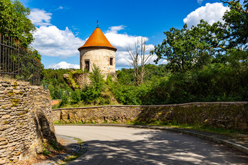 Naklejka premium Castle in old city Bechyne in South Bohemian region, Czech republic.
