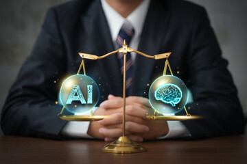 AI ethics and legal concepts artificial intelligence law and online technology of legal regulations...