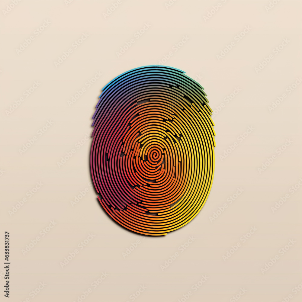 Fototapete multi colored abstract fingerprint pattern. generative ai illustration