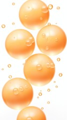A group of oil bubbles floating on top of each other. Digital image.