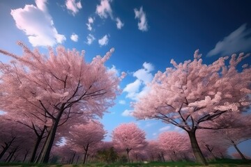 Obraz na płótnie Canvas Beautiful asian cherry blossom scene