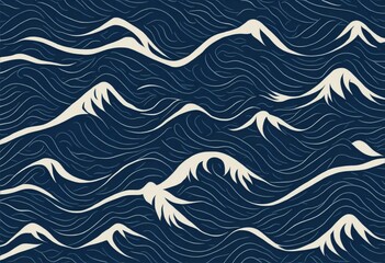 seamless wave pattern Nami the great wave, traditional japanese design.