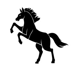 horse running silhouette vector