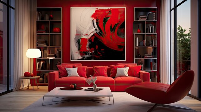  Red modern interior style