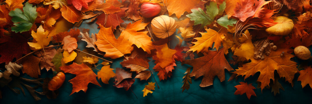 Autumn Leaves Cascade Banner. Generative AI. Hello, Autumn. Autumn Composition. Fall Colors. Seasonal Recipes. Vineyard and Winery Tour.