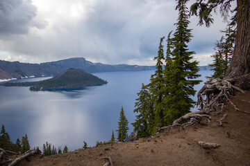Crater Lake National Park in Southern Oregon, America, USA.