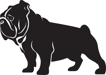 Bull dog vector silhouette illustration black color