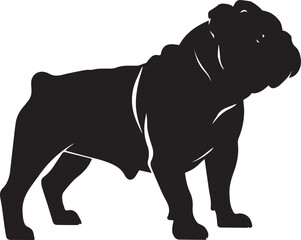 Bull dog vector silhouette illustration black color