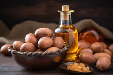 Natural argan oil, culinary and cosmetic use.