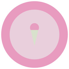 Pink ice cream on pink, vector
