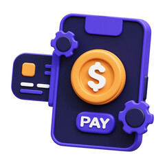 payment transaction process 3d render icon