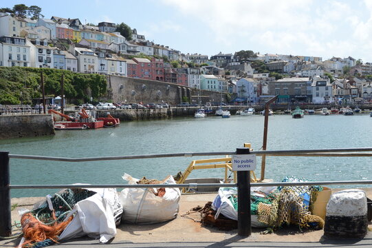 Boats in Brixham harbour, summer 2023