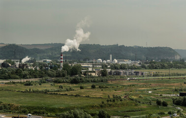 Northern France, Europe. 11 June 2023.  Industrial area on countryside close to Le Havre, northern France.
