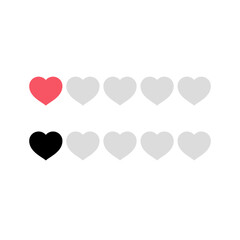 Design for love rating, feedback rating with heart icon