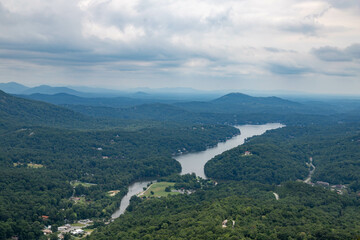 Lake Lure, view from Chimney Rock, North Carolina, Smokey Mountains