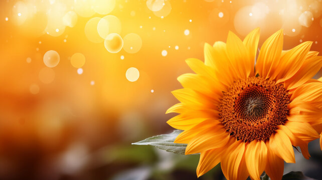 Sunflower On Bokeh Background