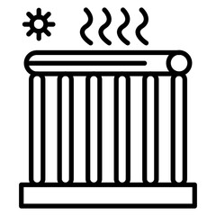Solar Water Heater Line Icon