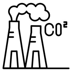 Greenhouse Gas Line Icon