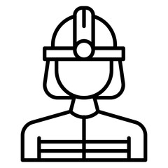 Firefighter Line Icon