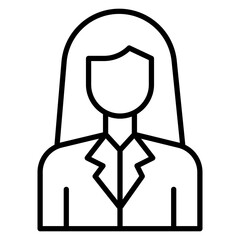 Obraz premium Businesswoman Line Icon