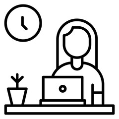 Office Worker Line Icon