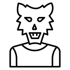 Werewolf Line Icon