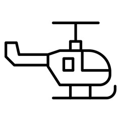 Helicopter Line Icon