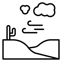 Sandstorm Line Icon