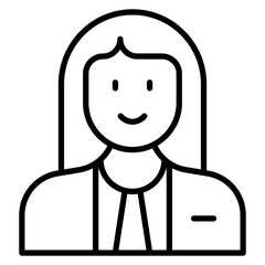 Judge Female Line Icon