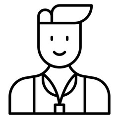 Fitness Trainer Male Line Icon