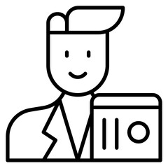 Data Scientist Male Line Icon