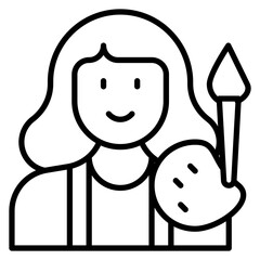 Artist Female Line Icon