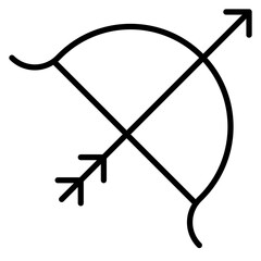 Bow And Arrow Line Icon